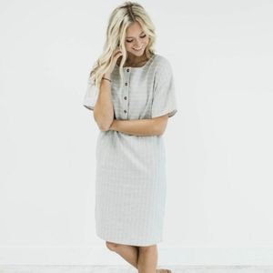 Polagram Light Grey East Hill Button Dress